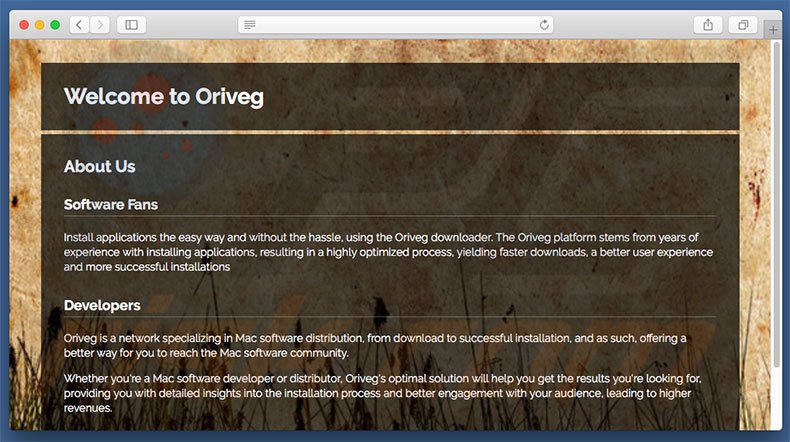 Dubious website used to promote search.oriveg.com