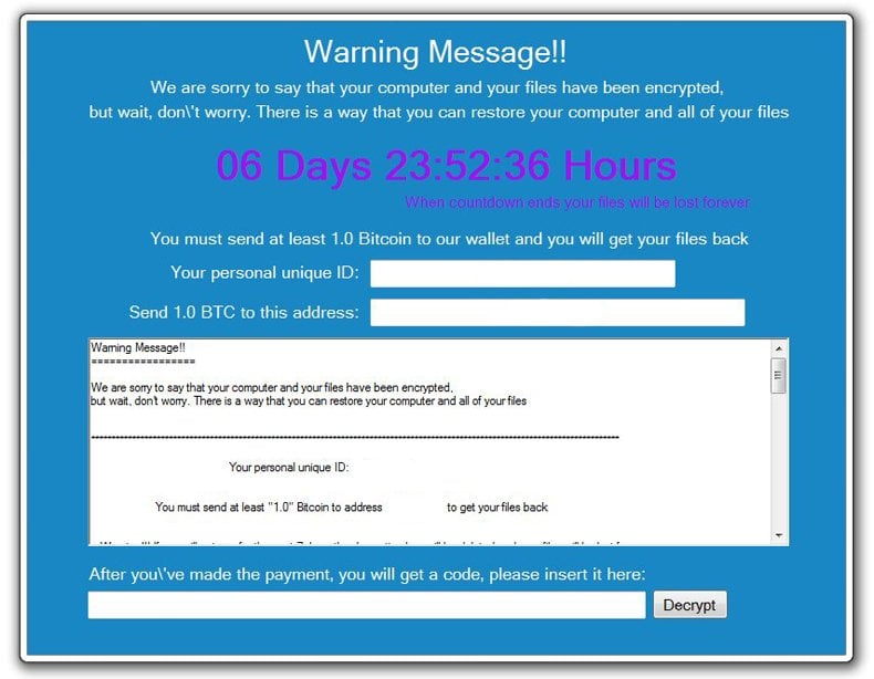 popcorn time ransomware main pop-up