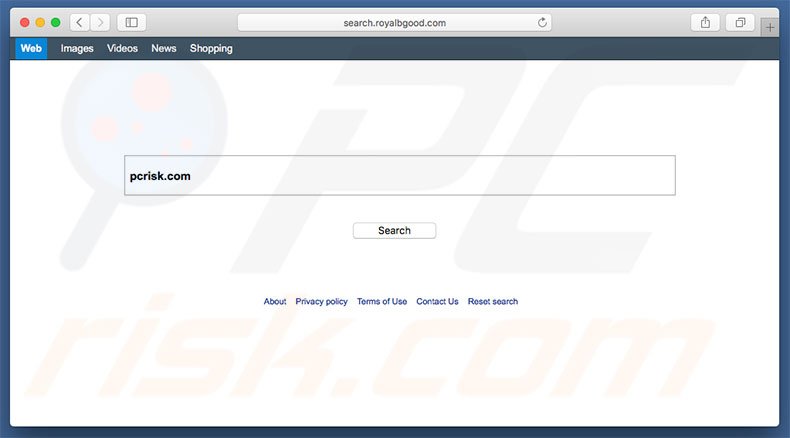 search.royalbgood.com browser hijacker on a Mac computer