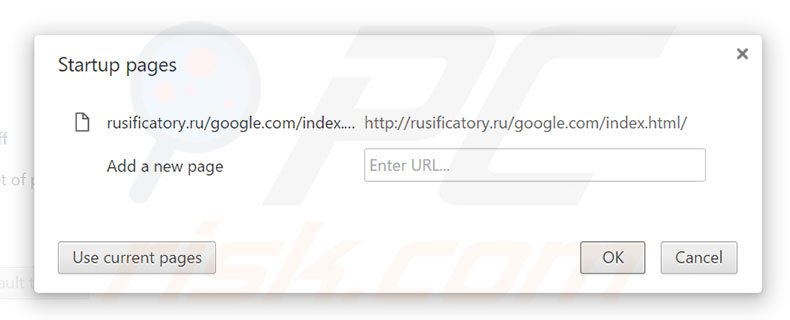 Removing rusificatory.ru from Google Chrome homepage