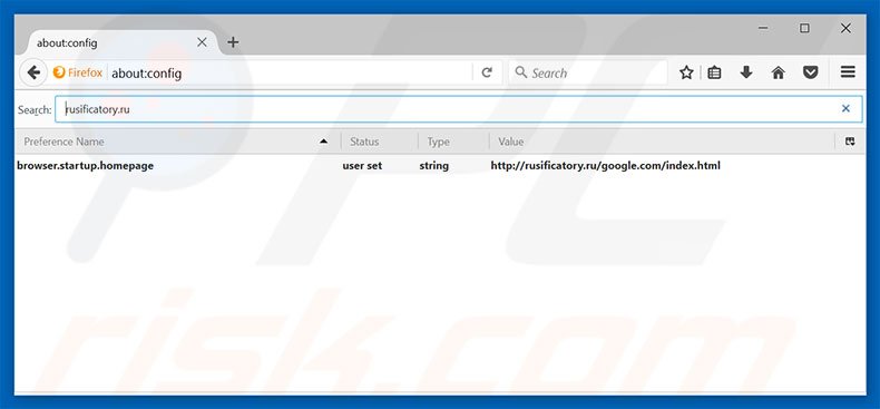 Removing rusificatory.ru from Mozilla Firefox default search engine