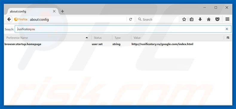 Removing rusificatory.ru from Mozilla Firefox default search engine