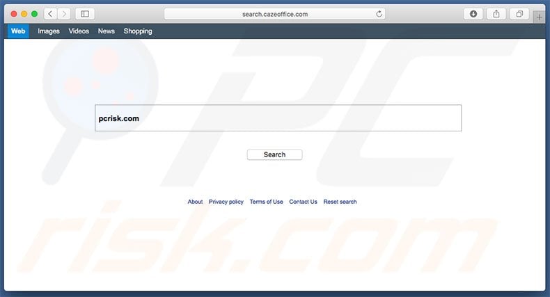 search.cazeoffice.com browser hijacker on a Mac computer