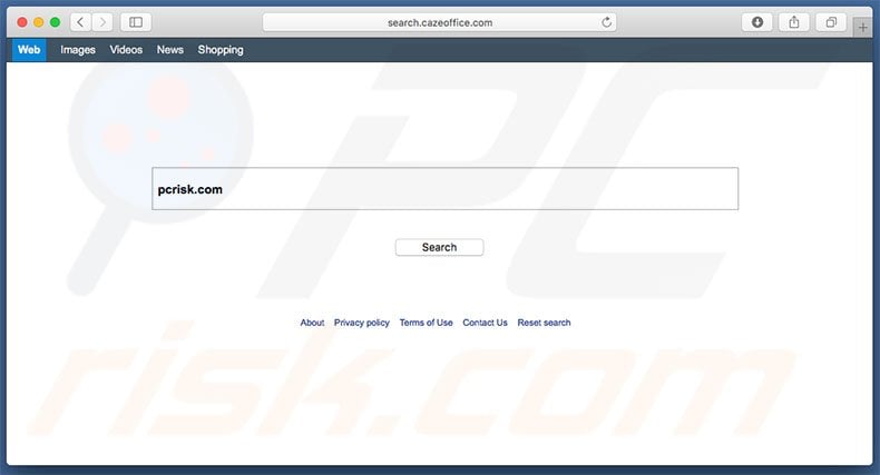 search.cazeoffice.com browser hijacker on a Mac computer