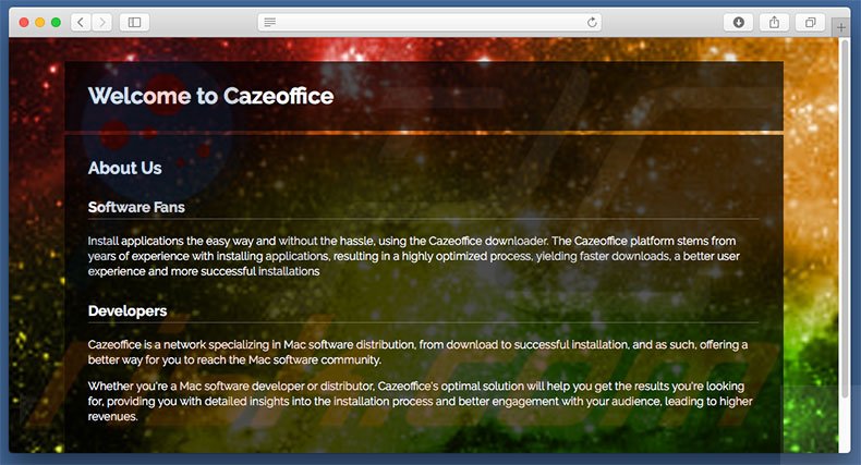 Dubious website used to promote search.cazeoffice.com
