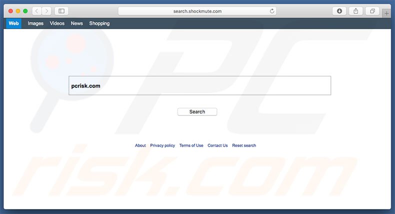 search.shockmute.com browser hijacker on a Mac computer