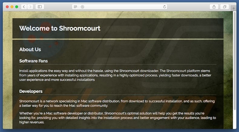 Dubious website used to promote search.shroomcourt.com