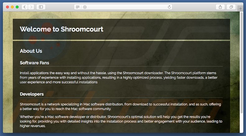 Dubious website used to promote search.shroomcourt.com