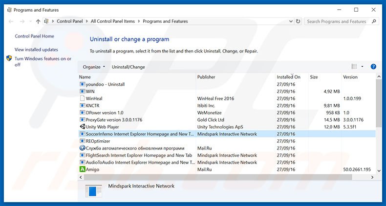 hp.myway.com browser hijacker uninstall via Control Panel