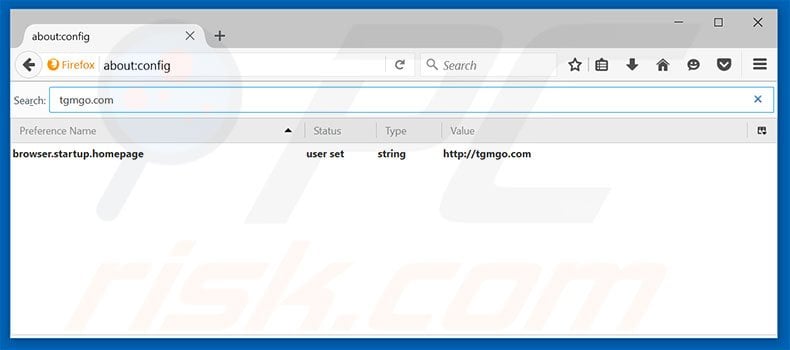 Removing tgmgo.com from Mozilla Firefox default search engine