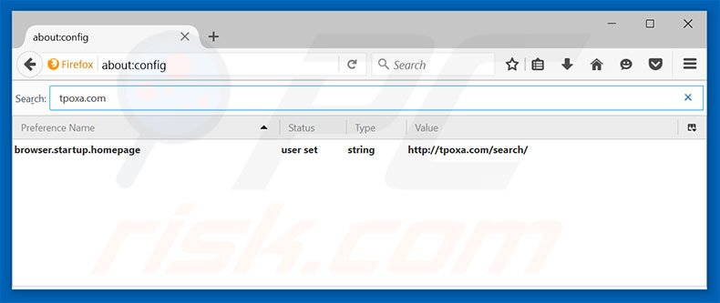 Removing tpoxa.com from Mozilla Firefox default search engine
