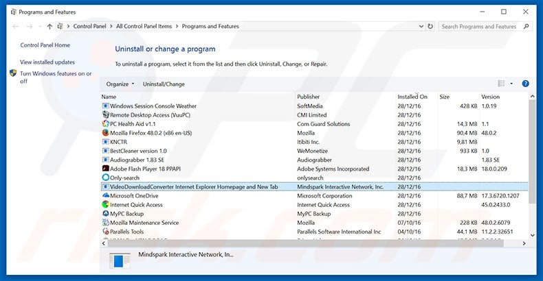 hp.myway.com browser hijacker uninstall via Control Panel