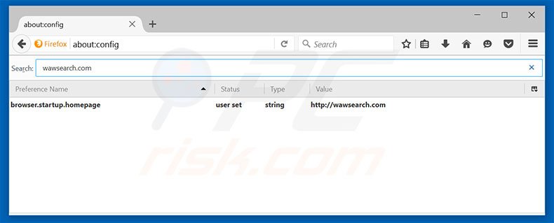 Removing wawsearch.com from Mozilla Firefox default search engine