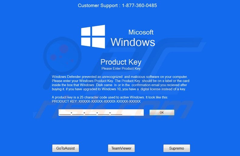 windows defender scam variant 2