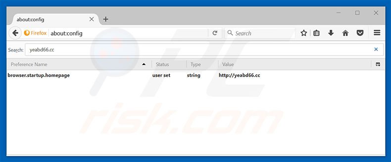 Removing yeabd66.cc from Mozilla Firefox default search engine
