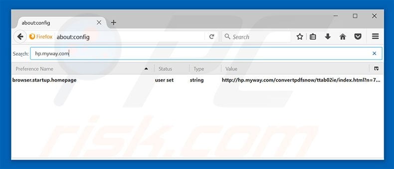 Removing hp.myway.com from Mozilla Firefox default search engine