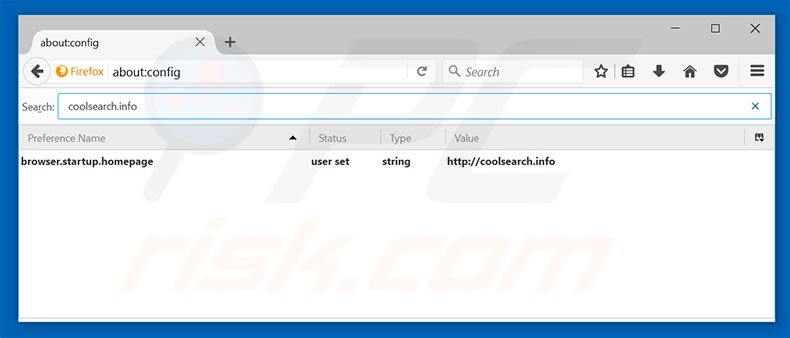 Removing coolsearch.info from Mozilla Firefox default search engine