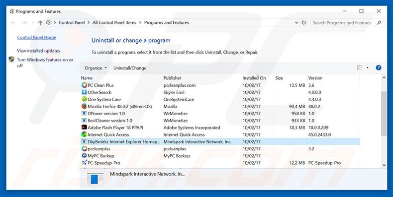 hp.myway.com browser hijacker uninstall via Control Panel