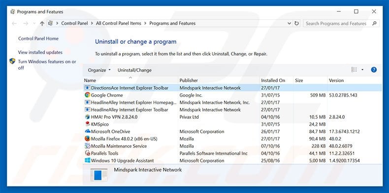 hp.myway.com browser hijacker uninstall via Control Panel