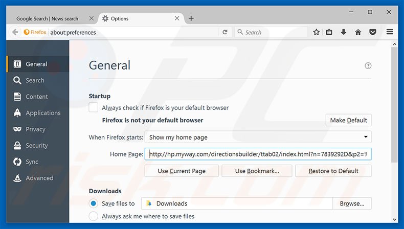 Removing hp.myway.com from Mozilla Firefox homepage
