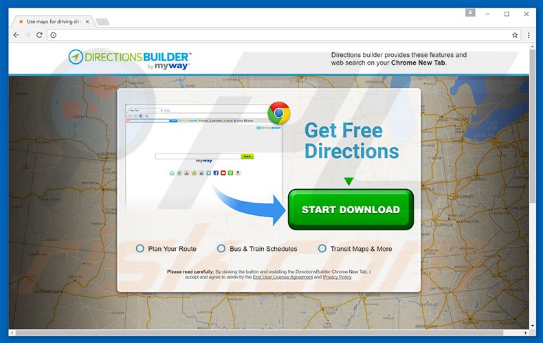 Website used to promote DirectionsBuilder browser hijacker