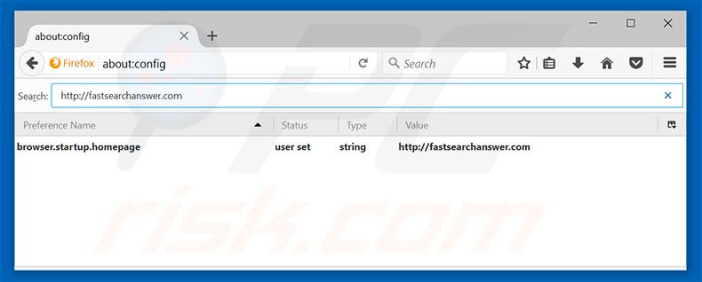 Removing fastsearchanswer.com from Mozilla Firefox default search engine