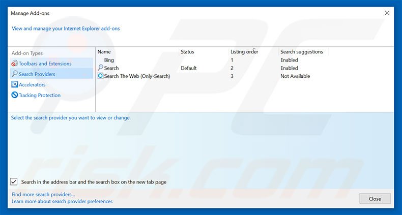 Removing fastsearchanswer.com from Internet Explorer default search engine
