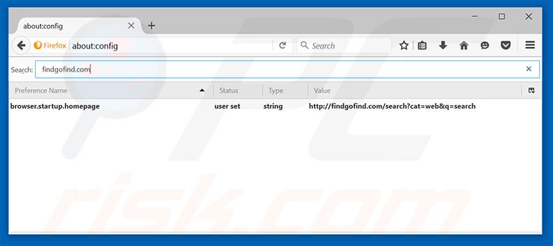 Removing findgofind.com from Mozilla Firefox default search engine