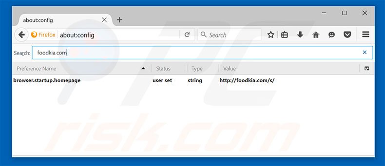 Removing foodkia.com from Mozilla Firefox default search engine