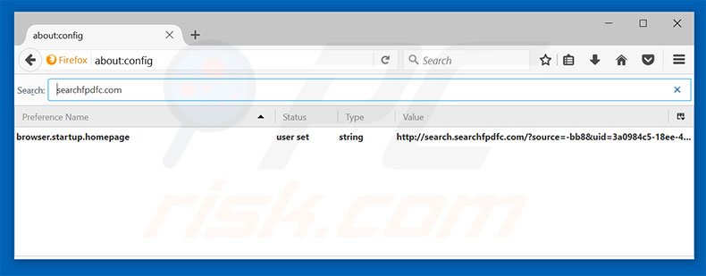Removing search.searchfpdfc.com from Mozilla Firefox default search engine