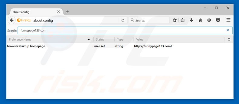 Removing funnypage123.com from Mozilla Firefox default search engine