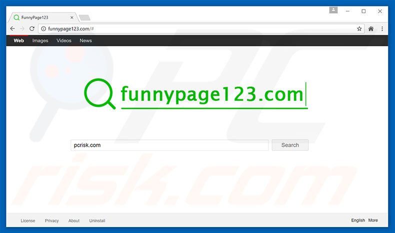funnypage123.com browser hijacker