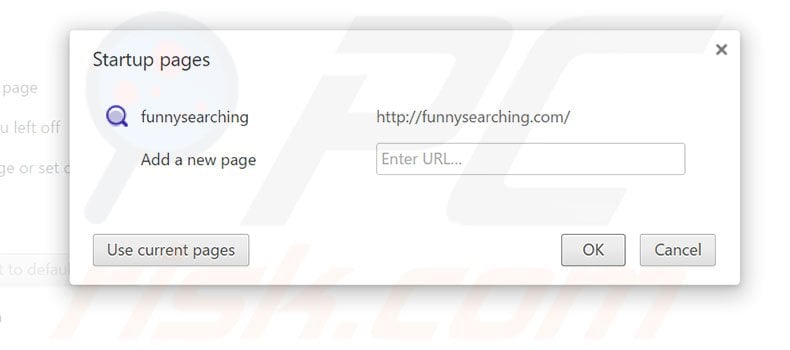 Removing funnysearching.com from Google Chrome homepage