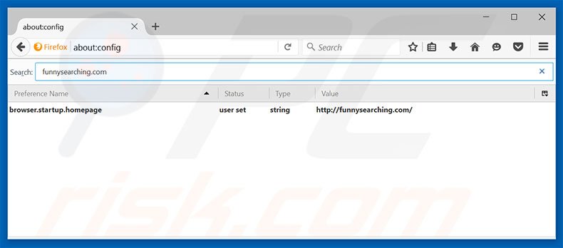 Removing funnysearching.com from Mozilla Firefox default search engine