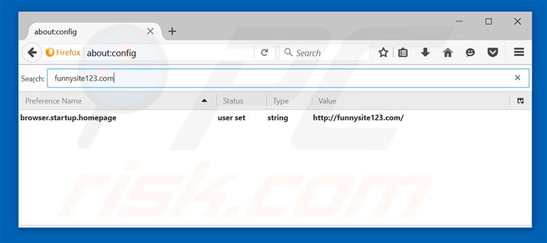 Removing funnysite123.com from Mozilla Firefox default search engine