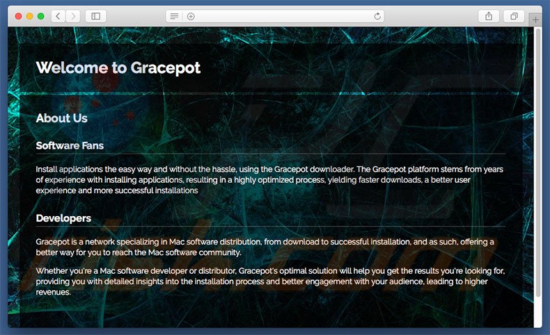 Dubious website used to promote search.gracepot.com