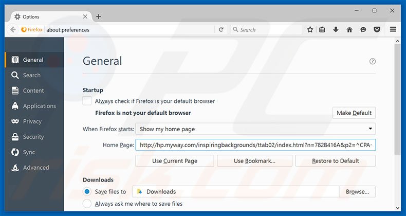 Removing hp.myway.com from Mozilla Firefox homepage