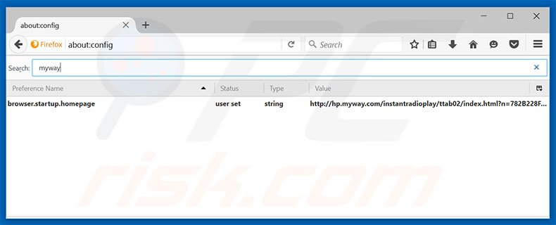 Removing hp.myway.com from Mozilla Firefox default search engine