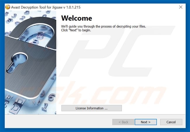 jigsaw ransomware decrypter by avast
