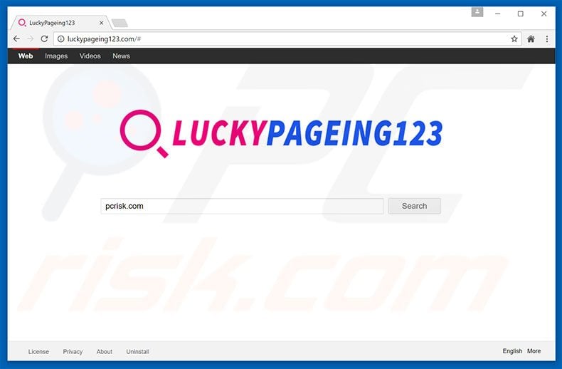 luckypageing123.com browser hijacker