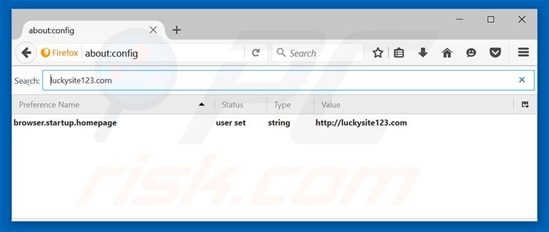 Removing luckysite123.com from Mozilla Firefox default search engine
