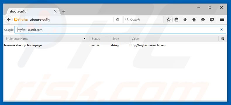 Removing myfast-search.com from Mozilla Firefox default search engine