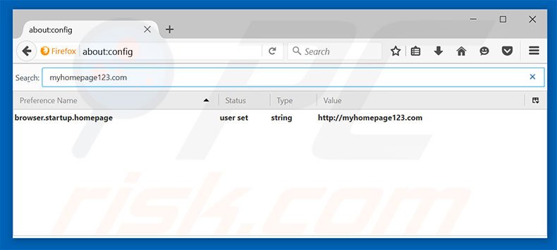Removing myhomepage123.com from Mozilla Firefox default search engine