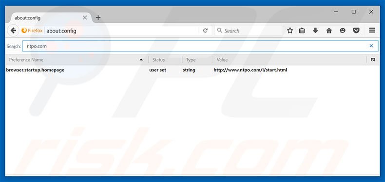 Removing ntpo.com from Mozilla Firefox default search engine