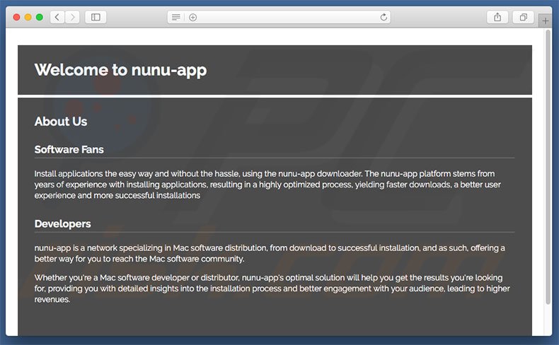 Dubious website used to promote search.nunu-app.com