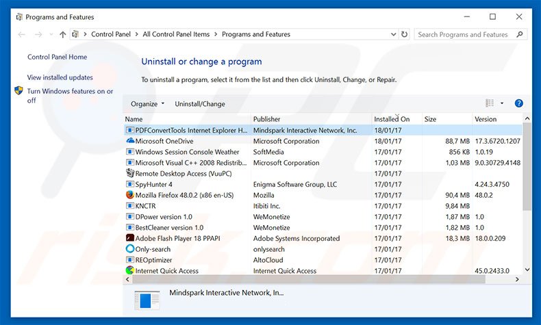 hp.myway.com browser hijacker uninstall via Control Panel