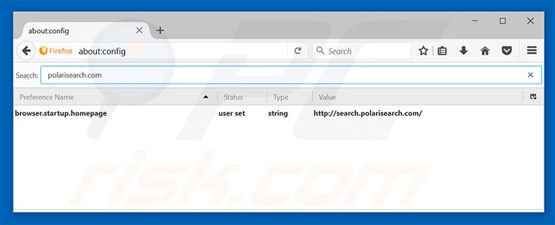 Removing search.polarisearch.com from Mozilla Firefox default search engine
