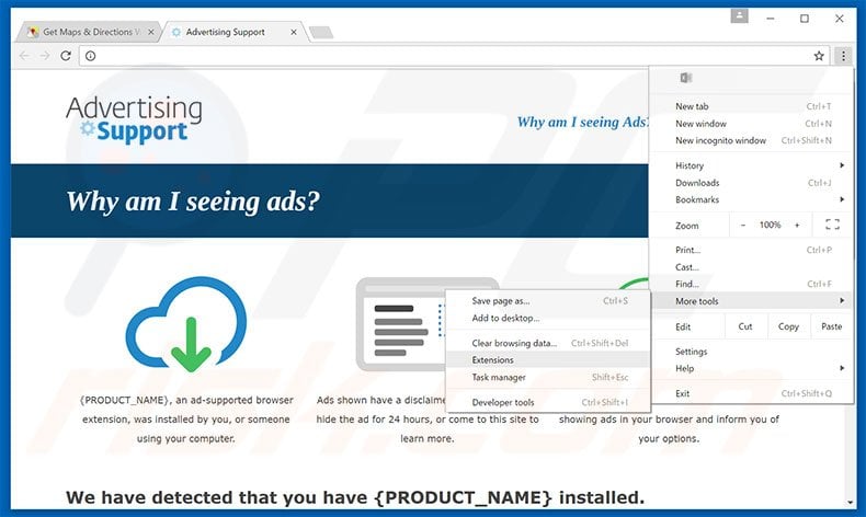 Removing {PRODUCT_NAME}  ads from Google Chrome step 1
