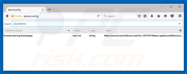 Removing search.searchdirma.com from Mozilla Firefox default search engine