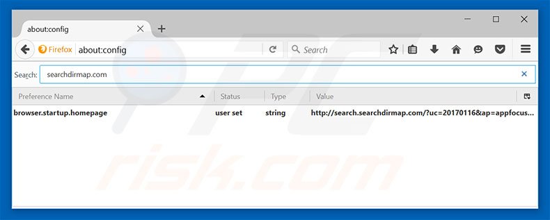 Removing search.searchdirmap.com from Mozilla Firefox default search engine